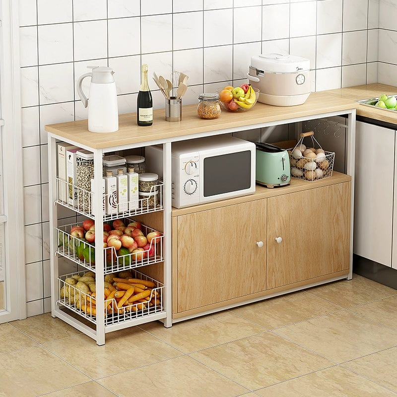 Kitchen Cabinet Locker Storage Rack Floor Multi - Layer Household Sideboard Cabinet Multi - Functional Microwave Storage Cabinet - SHOWLU FASHION STORE