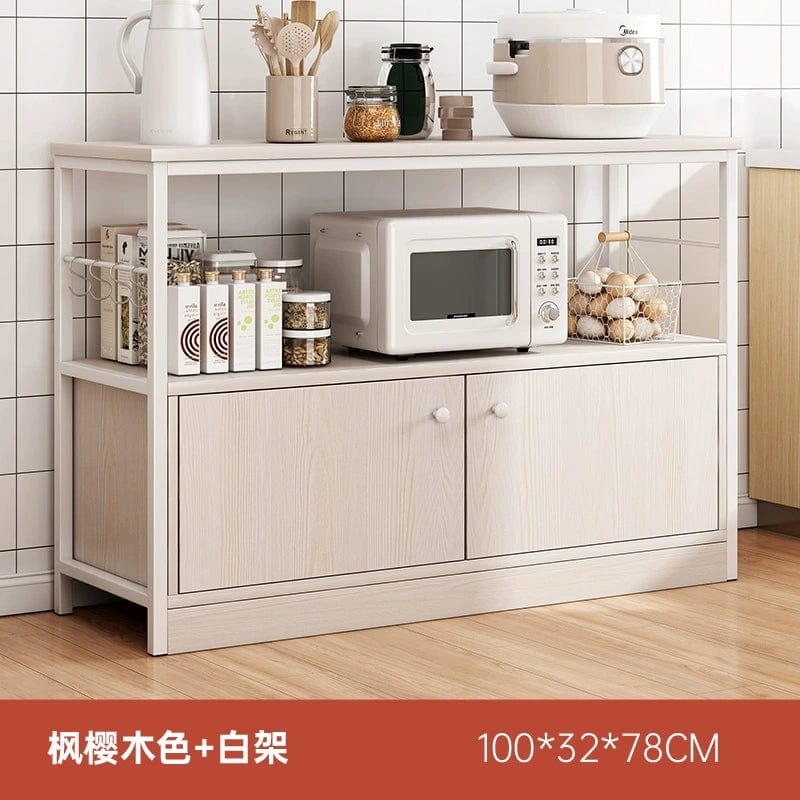Kitchen Cabinet Locker Storage Rack Floor Multi - Layer Household Sideboard Cabinet Multi - Functional Microwave Storage Cabinet - SHOWLU FASHION STORE