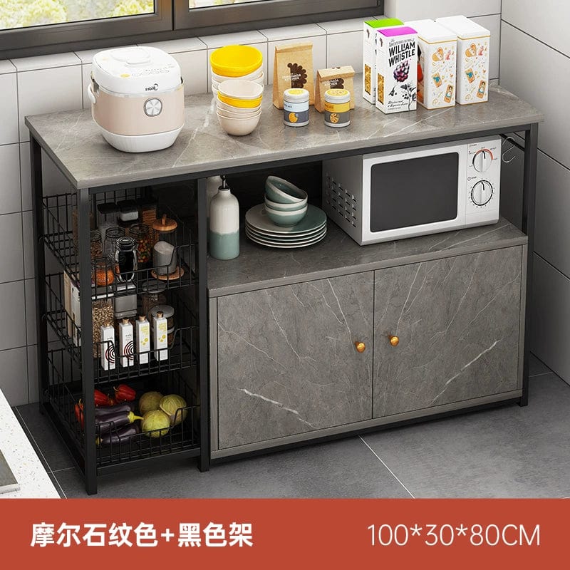 Kitchen Cabinet Locker Storage Rack Floor Multi - Layer Household Sideboard Cabinet Multi - Functional Microwave Storage Cabinet - SHOWLU FASHION STORE