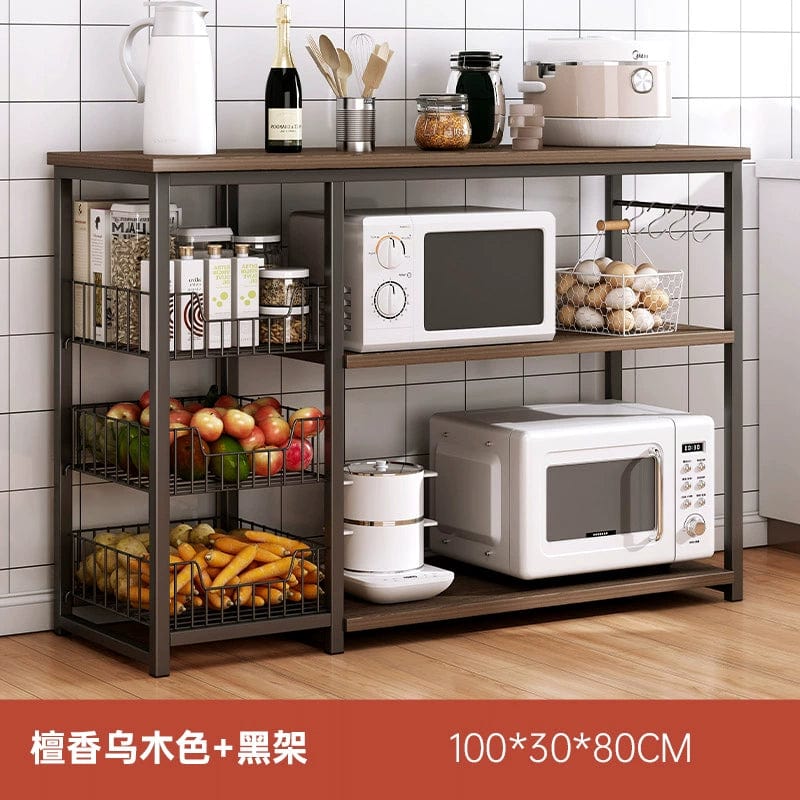 Kitchen Cabinet Locker Storage Rack Floor Multi - Layer Household Sideboard Cabinet Multi - Functional Microwave Storage Cabinet - SHOWLU FASHION STORE