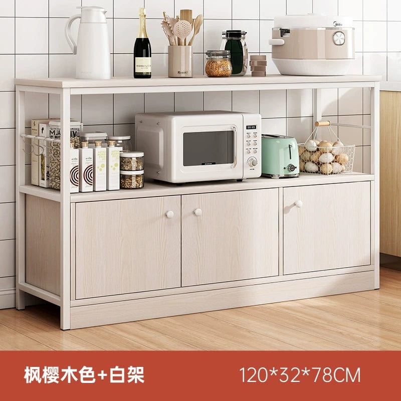 Kitchen Cabinet Locker Storage Rack Floor Multi - Layer Household Sideboard Cabinet Multi - Functional Microwave Storage Cabinet - SHOWLU FASHION STORE