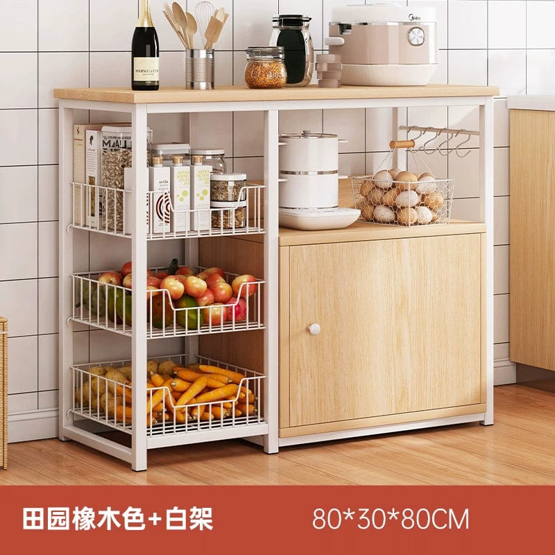 Kitchen Cabinet Locker Storage Rack Floor Multi - Layer Household Sideboard Cabinet Multi - Functional Microwave Storage Cabinet - SHOWLU FASHION STORE