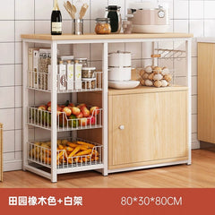 Kitchen Cabinet Locker Storage Rack Floor Multi - Layer Household Sideboard Cabinet Multi - Functional Microwave Storage Cabinet - SHOWLU FASHION STORE