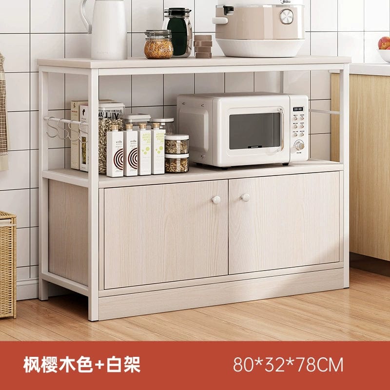 Kitchen Cabinet Locker Storage Rack Floor Multi - Layer Household Sideboard Cabinet Multi - Functional Microwave Storage Cabinet - SHOWLU FASHION STORE