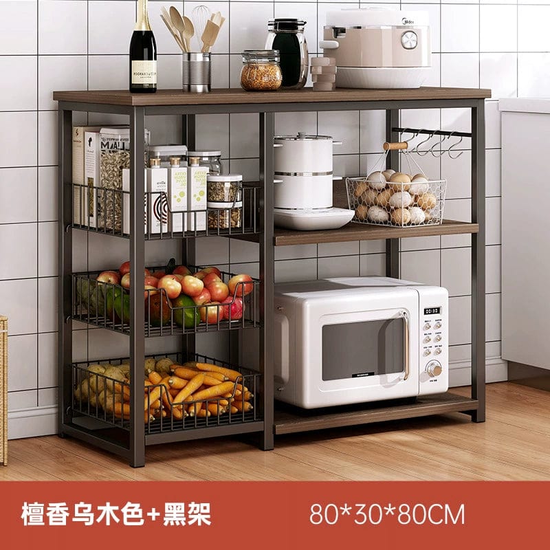 Kitchen Cabinet Locker Storage Rack Floor Multi - Layer Household Sideboard Cabinet Multi - Functional Microwave Storage Cabinet - SHOWLU FASHION STORE