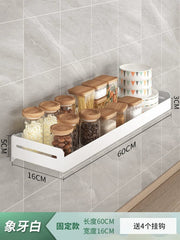Kitchen Rack Punch - Free Wall - Mounted Seasoning Wall - Mounted All Products Household White Multi - Functional Storage Rack - SHOWLU FASHION STORE