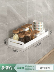 Kitchen Rack Punch - Free Wall - Mounted Seasoning Wall - Mounted All Products Household White Multi - Functional Storage Rack - SHOWLU FASHION STORE