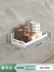 Kitchen Rack Punch - Free Wall - Mounted Seasoning Wall - Mounted All Products Household White Multi - Functional Storage Rack - SHOWLU FASHION STORE