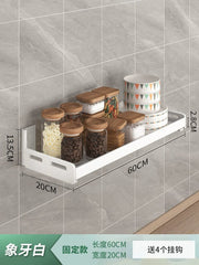 Kitchen Rack Punch - Free Wall - Mounted Seasoning Wall - Mounted All Products Household White Multi - Functional Storage Rack - SHOWLU FASHION STORE