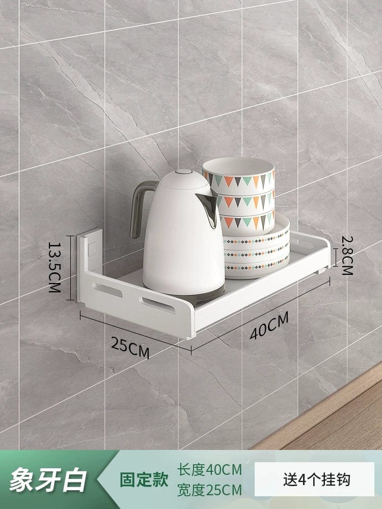 Kitchen Rack Punch - Free Wall - Mounted Seasoning Wall - Mounted All Products Household White Multi - Functional Storage Rack - SHOWLU FASHION STORE