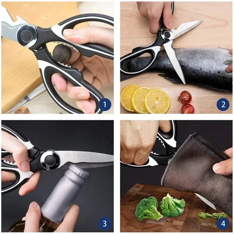 Kitchen Scissors Stainless Steel Multifunctional Non Slip Sharp Chicken Bone Scissors Chicken Wings Fish Killing BBQ Scissors - SHOWLU FASHION STORE