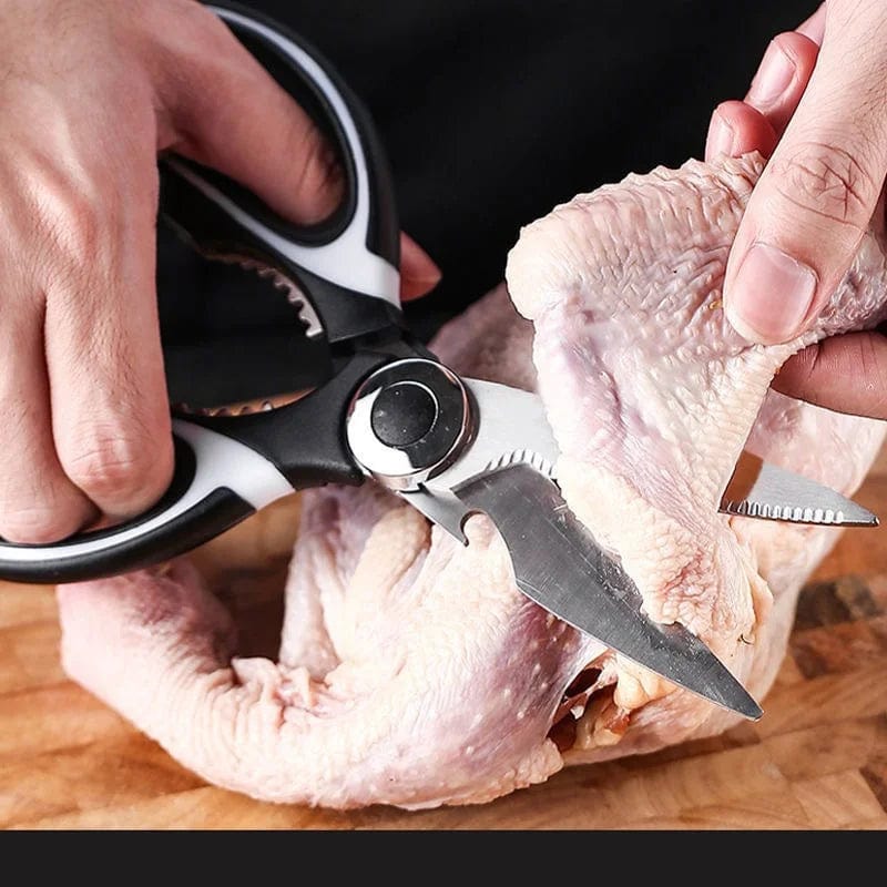 Kitchen Scissors Stainless Steel Multifunctional Non Slip Sharp Chicken Bone Scissors Chicken Wings Fish Killing BBQ Scissors - SHOWLU FASHION STORE