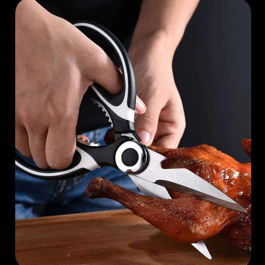Kitchen Scissors Stainless Steel Multifunctional Non Slip Sharp Chicken Bone Scissors Chicken Wings Fish Killing BBQ Scissors - SHOWLU FASHION STORE