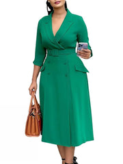 L - 3XL Plus Size Clothes Dresses Women Robes Summer Autumn Loose Street Casual 3XL Big Size Office Lady Midi Dress Oversized - SHOWLU FASHION STORE