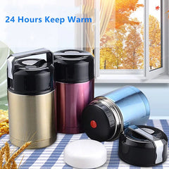 Large Capacity 800ML/1000ML Thermos Lunch Box Portable Stainless Steel Food Soup Containers Vacuum Flasks Thermocup - SHOWLU FASHION STORE