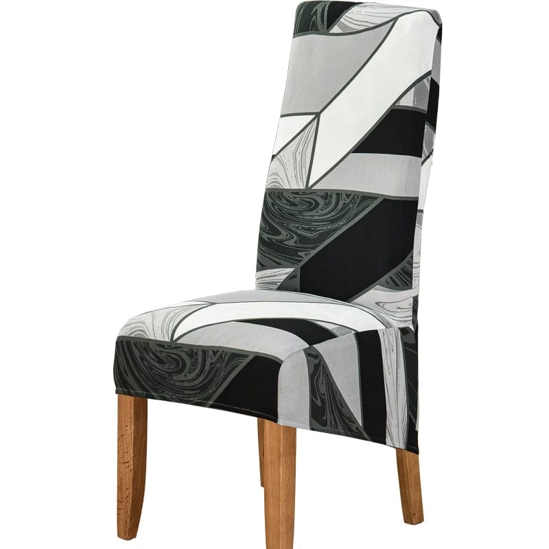 Large Chair Covers for Dining Room, Geometric Slipcover for high back Dining Chair, Soft Stretch Washable Removable - SHOWLU FASHION STORE