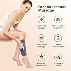 Leg Massager For Circulation And Pain Relief, Calf Air Compression Massager With Heat, Leg Massager With 3 Intensities, 3 Modes, Easy To Use, Muscle Relaxation, Support For Legs And Feet Discomfort, Helps With Muscle Stiffnes - SHOWLU FASHION STORE