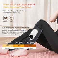 Leg Massager For Circulation And Pain Relief, Calf Air Compression Massager With Heat, Leg Massager With 3 Intensities, 3 Modes, Easy To Use, Muscle Relaxation, Support For Legs And Feet Discomfort, Helps With Muscle Stiffnes - SHOWLU FASHION STORE