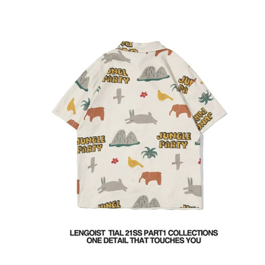 Lengoist Cartoon Print Casual Tee - SHOWLU FASHION STORE