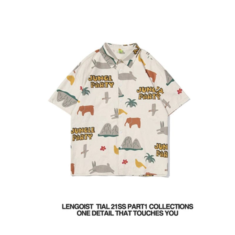 Lengoist Cartoon Print Casual Tee - SHOWLU FASHION STORE