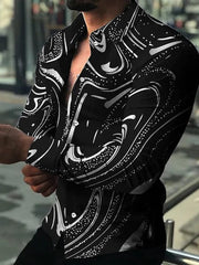 Lightning Hawaiian Shirts Floral 3d Printed Shirts Men Fashion Shirt Long Sleeve Casual Beach Blouse Lapel Blouse Men's Clothing - SHOWLU FASHION STORE