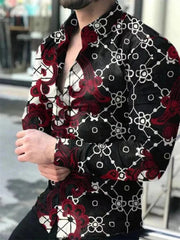 Long Sleeve Hawaiian Shirts Men Fashion Casual Shirt Male Beach Blouses Turn Over Single Breasted Camisas Men's Clothing Aloha - SHOWLU FASHION STORE