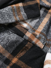 Long Sleeve Polyester Men's Casual Plaid Brushed Blazer - Perfect for Fall/Winter - SHOWLU FASHION STORE