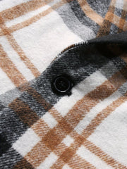 Long Sleeve Polyester Men's Casual Plaid Brushed Blazer - Perfect for Fall/Winter - SHOWLU FASHION STORE