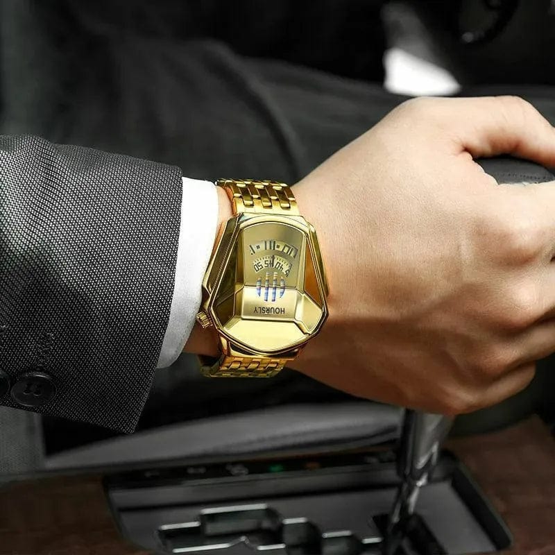 Luxury Hoursly Brand Trend Cool Men's Wrist Watch Stainless Steel Technology Fashion Quartz Watch For Men 2021 Relogio Masculino - SHOWLU FASHION STORE