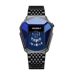 Luxury Hoursly Brand Trend Cool Men's Wrist Watch Stainless Steel Technology Fashion Quartz Watch For Men 2021 Relogio Masculino - SHOWLU FASHION STORE