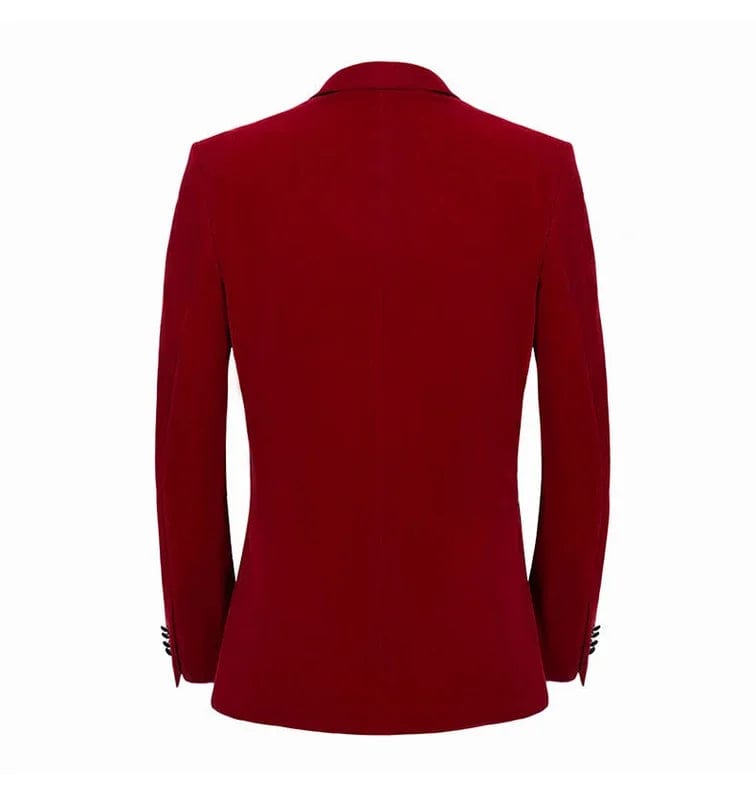 Luxury Red Velvet Dress Blazer Jacket Men One Button Peak Collar Tuxedo Suit Jacket Mens Wedding Groom Party Stage Costume Homme - SHOWLU FASHION STORE
