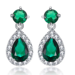 Luxury Zircon Wedding Long Dangle Earrings with Round Water Drop Elegant CZ Earrings for Women Bridal Wedding Jewelry Dress - SHOWLU FASHION STORE
