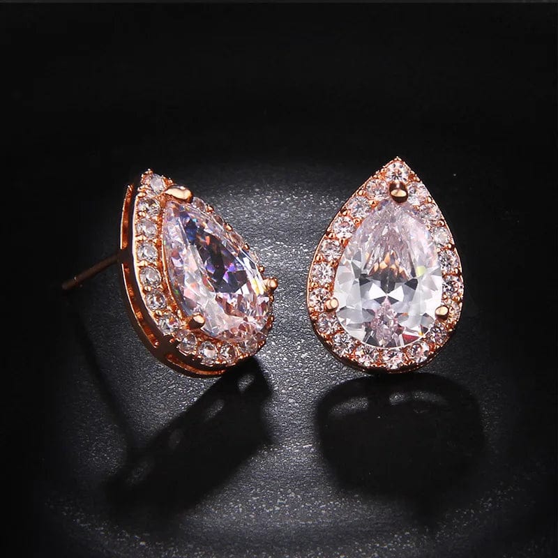 Luxury Zircon Wedding Long Dangle Earrings with Round Water Drop Elegant CZ Earrings for Women Bridal Wedding Jewelry Dress - SHOWLU FASHION STORE