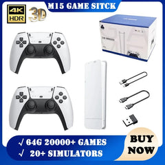 M15 Game Stick Mini TV Handheld Game Console Wireless Gamepads Video Game 64G 20000+ Retro Game HD Output Two - player for PS1 Etc - SHOWLU FASHION STORE