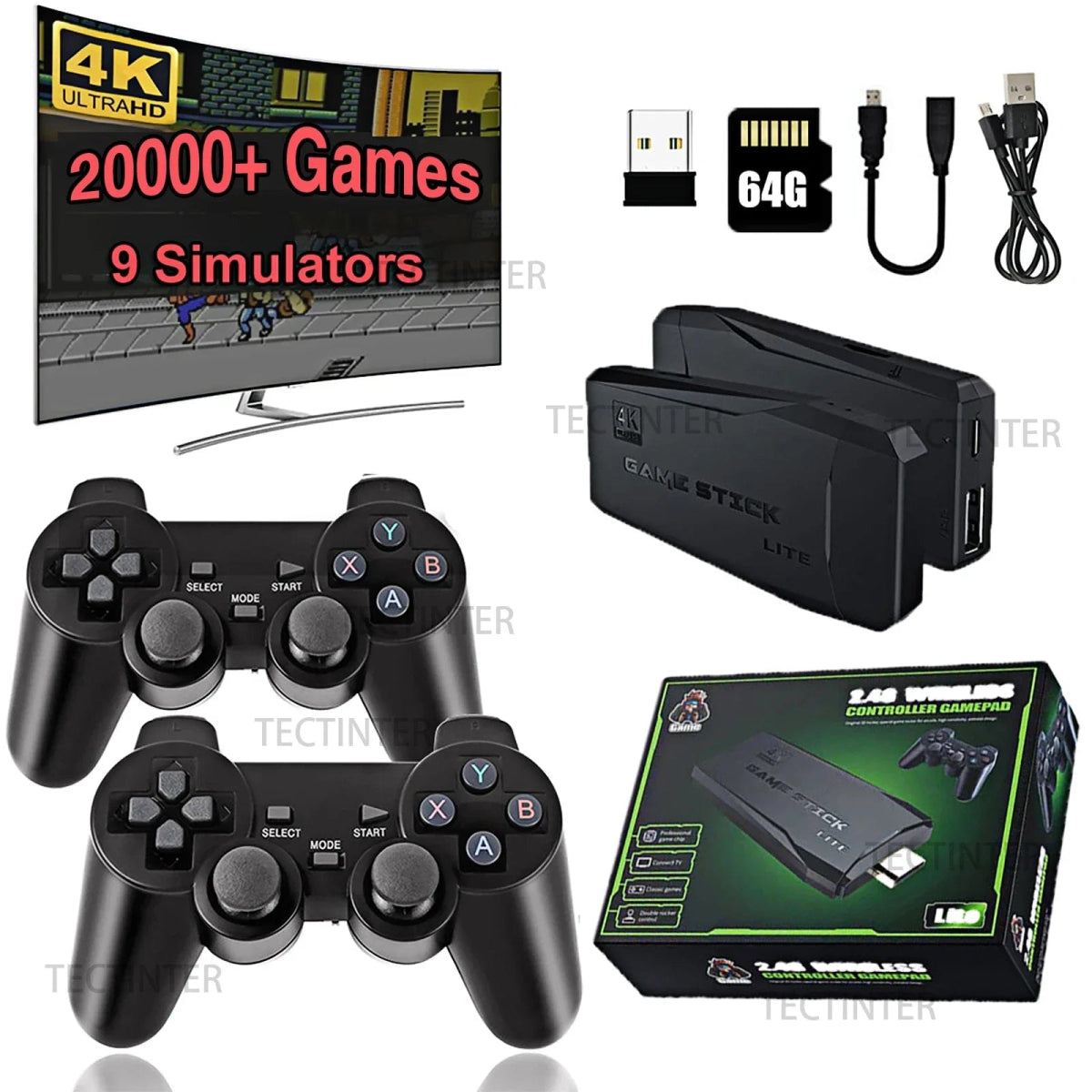 M8 Video Game Console 4K HD Built - in 20000 Games Wireless Controller TV Game Stick Retro Handheld Game Player Dropshipping - SHOWLU FASHION STORE