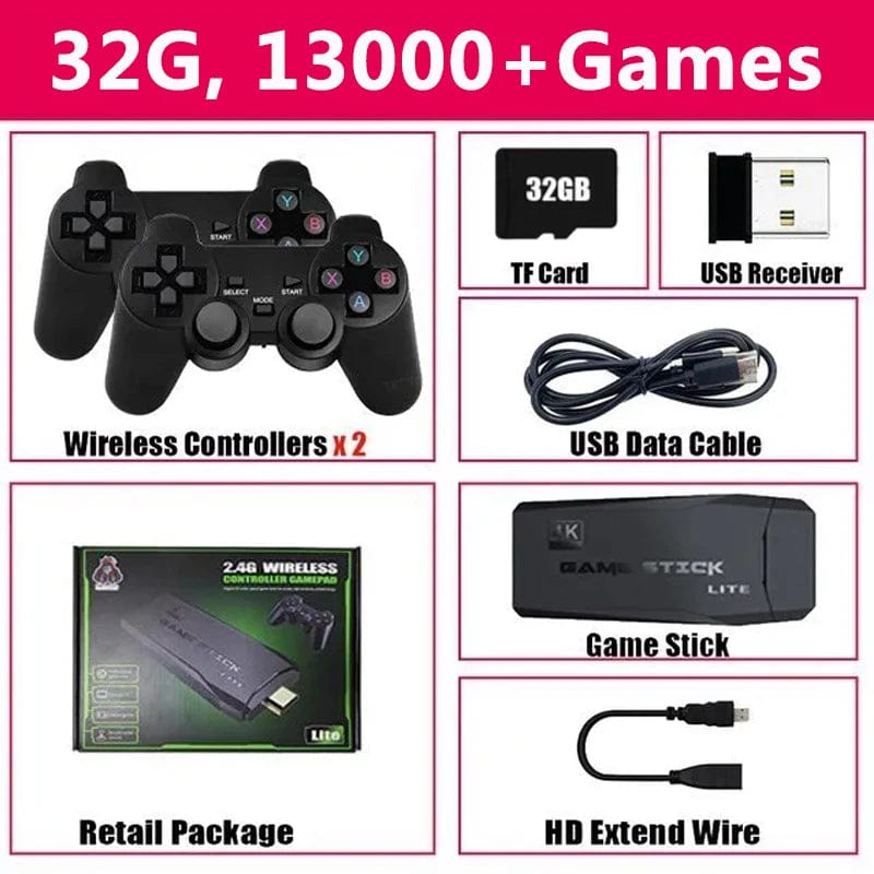 M8 Video Game Console 4K HD Built - in 20000 Games Wireless Controller TV Game Stick Retro Handheld Game Player Dropshipping - SHOWLU FASHION STORE