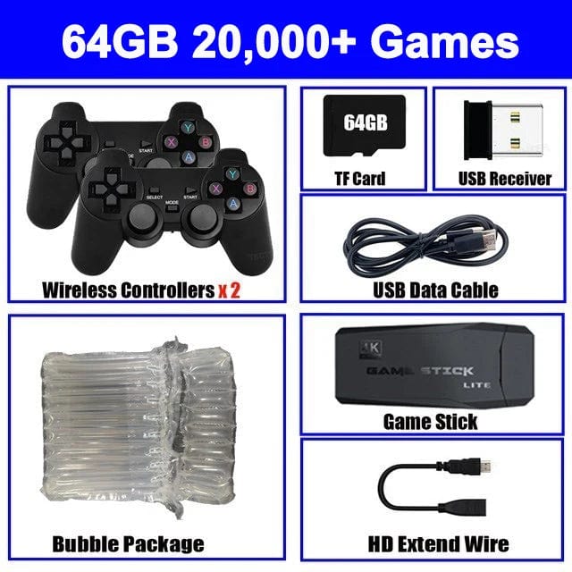 M8 Video Game Console 4K HD Built - in 20000 Games Wireless Controller TV Game Stick Retro Handheld Game Player Dropshipping - SHOWLU FASHION STORE