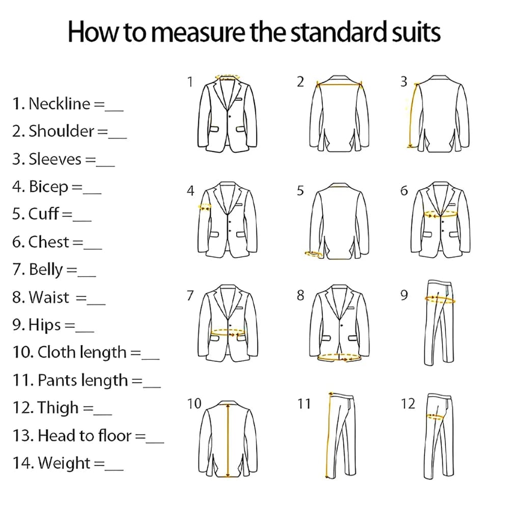 Men 3 - piece wedding tailcoat (jacket+vest+pants) fashion performance concert groom engagement cocktail summer party custom suit - SHOWLU FASHION STORE