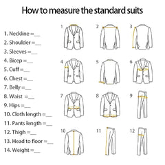 Men 3 - piece wedding tailcoat (jacket+vest+pants) fashion performance concert groom engagement cocktail summer party custom suit - SHOWLU FASHION STORE