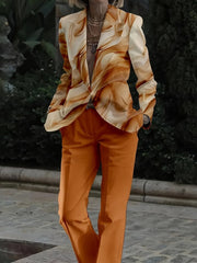 Men And Women Slim Fit Nightclub Style Suits, Advanced Elegance Fashion Western - style Clothes Autumn Winter Party Pink Leopard Print Printed Jacket And Long Pants 2pcs Set for Men Hip Hop Outerwear Clothes. - SHOWLU FASHION STORE