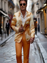 Men And Women Slim Fit Nightclub Style Suits, Advanced Elegance Fashion Western - style Clothes Autumn Winter Party Pink Leopard Print Printed Jacket And Long Pants 2pcs Set for Men Hip Hop Outerwear Clothes. - SHOWLU FASHION STORE
