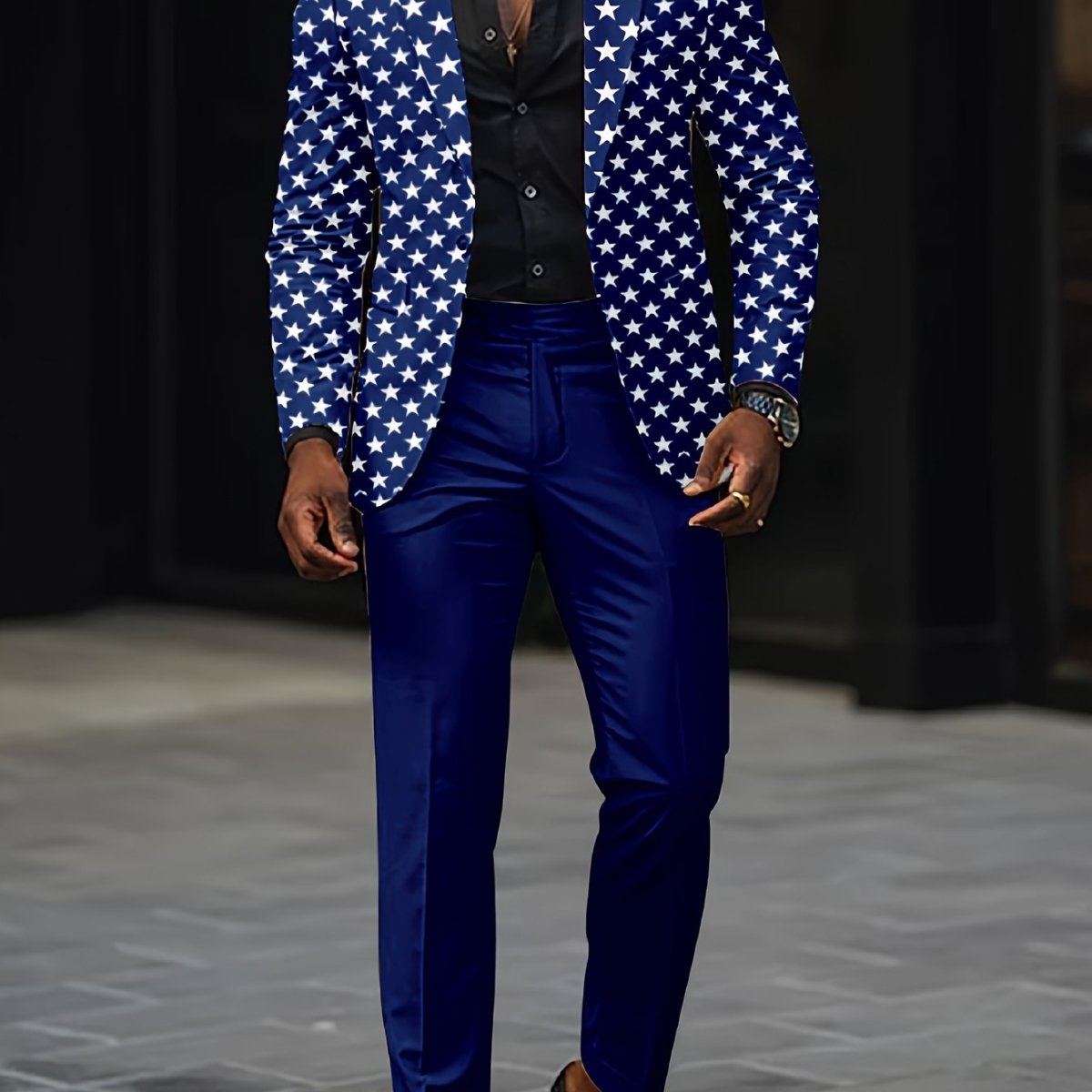 Men And Women Slim Fit Nightclub Style Suits, Christmas Fashion Western - style Clothes Autumn Winter Party Digital Printed Jacket And Long Pants 2pcs Set for Men Hip Hop Outerwear Clothes. - SHOWLU FASHION STORE