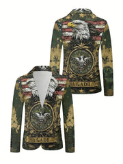 Men And Women Slim Fit Nightclub Style Suits, Christmas Fashion Western - style Clothes Autumn Winter Party Digital Printed Jacket And Long Pants 2pcs Set For Men Hip Hop Outerwear Clothes. - SHOWLU FASHION STORE