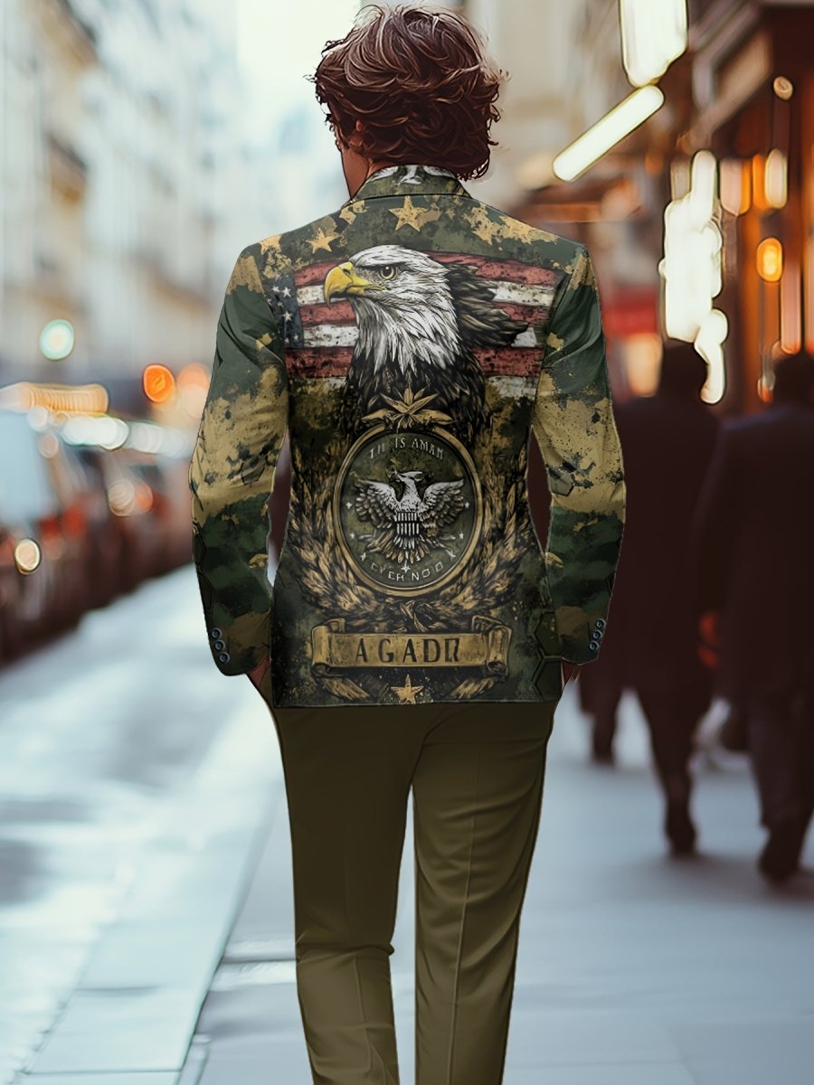 Men And Women Slim Fit Nightclub Style Suits, Christmas Fashion Western - style Clothes Autumn Winter Party Digital Printed Jacket And Long Pants 2pcs Set For Men Hip Hop Outerwear Clothes. - SHOWLU FASHION STORE