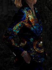 Men And Women Slim Fit Nightclub Style Suits, Senior Fashion Western - style Clothes Autumn Winter Party Digital Printed Jacket And Long Pants 2pcs Set for Men Hip Hop Outerwear Clothes. - SHOWLU FASHION STORE