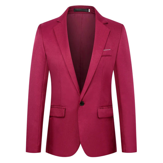 Men Formal Business Suit Coat One Button Black Blue Red Men Slim Fit Fashion Blazer Suit Jacket Casual Suit Blazer Men Clothing - SHOWLU FASHION STORE