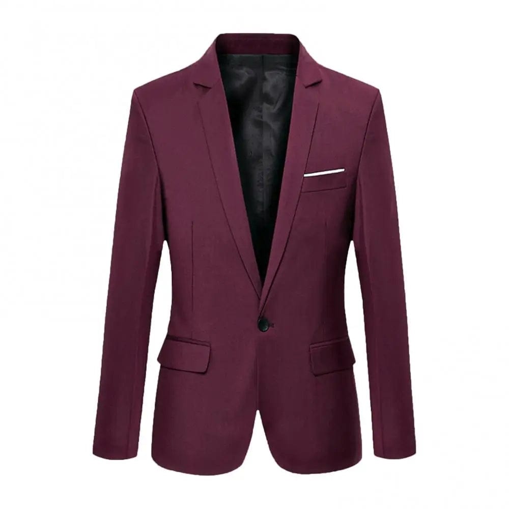 Men Formal Business Suit Coat One Button Black Blue Red Men Slim Fit Fashion Blazer Suit Jacket Casual Suit Blazer Men Clothing - SHOWLU FASHION STORE