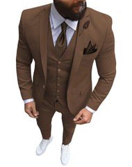 Men Suits Prom Tuxedo Slim Fit 3 Piece Groom Wedding Suits For Men Custom Blazer Terno Masuclino 3 pieces (jacket +vest +pant) - SHOWLU FASHION STORE