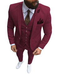 Men Suits Prom Tuxedo Slim Fit 3 Piece Groom Wedding Suits For Men Custom Blazer Terno Masuclino 3 pieces (jacket +vest +pant) - SHOWLU FASHION STORE