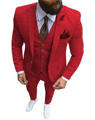Men Suits Prom Tuxedo Slim Fit 3 Piece Groom Wedding Suits For Men Custom Blazer Terno Masuclino 3 pieces (jacket +vest +pant) - SHOWLU FASHION STORE